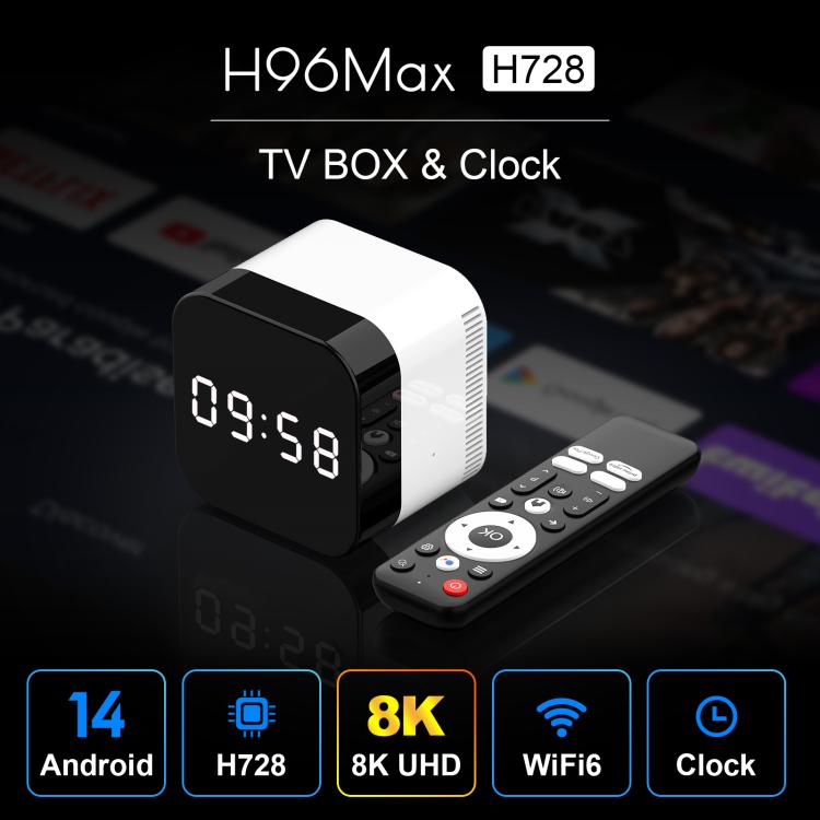 H96Max 8K UHD Android 14 Smart TV Box with Remote Control, Allwinner H728 Octa-Core, 2GB+16GB, 4GB+32GB, 4GB+128GB H96Max 8K UHD Android 14 Smart TV Box with Remote Control, Allwinner H728 Octa-Core, 2GB+16GB, 4GB+32GB, 4GB+128GB