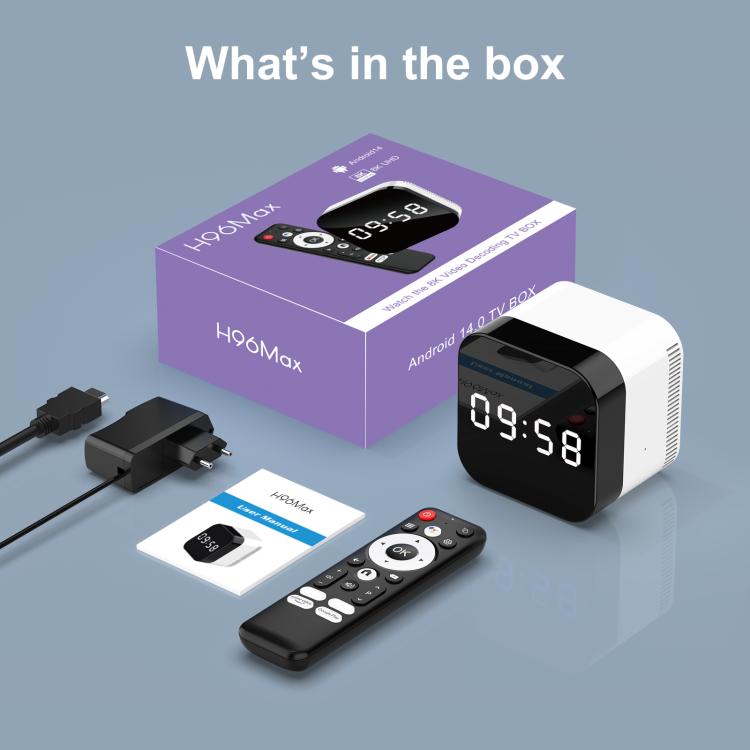 H96Max 8K UHD Android 14 Smart TV Box with Remote Control, Allwinner H728 Octa-Core, 2GB+16GB, 4GB+32GB, 4GB+128GB H96Max 8K UHD Android 14 Smart TV Box with Remote Control, Allwinner H728 Octa-Core, 2GB+16GB, 4GB+32GB, 4GB+128GB