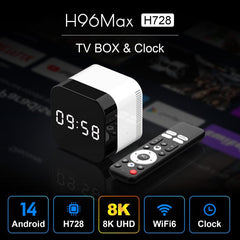 H96Max 8K UHD Android 14 Smart TV Box with Remote Control, Allwinner H728 Octa-Core, 2GB+16GB, 4GB+32GB, 4GB+128GB