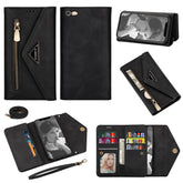 Skin Feel Zipper Horizontal Flip Leather Case with Holder & Card Slots & Photo Frame & Lanyard & Long Rope, For iPhone 6, For iPhone 6 Plus, For iPhone 7 / 8 / SE (2020), For iPhone 7 Plus / 8 Plus