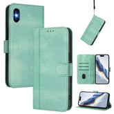 Line Splicing Buckle Retro Leather Phone Case