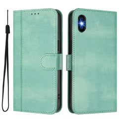 Line Splicing Buckle Retro Leather Phone Case