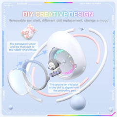 ONIKUMA T302 RGB Cute Unique Doll BT 5.4 Wireless Earphones