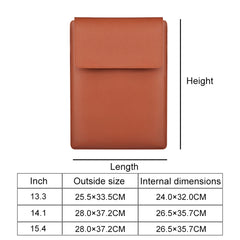 PU05 Sleeve Leather Case Carrying Bag, for 13.3 inch Laptop, for 14.1 inch Laptop, for 15.4 inch Laptop