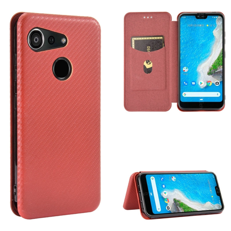 Carbon Fiber Texture Magnetic Horizontal Flip TPU + PC + PU Leather Case with Card Slot, For Kyocera Android One S6, For Kyocera Gratina KYV48, For Ulefone Note 9P, For Sharp Aquos Zero 5G Basic