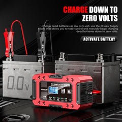 FOXSUR FBC1206F 12V 6A Car Motorcycle Battery Charger Smart Repair Multi-function Charger