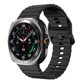 For Samsung Galaxy Watch8 Classic 46mm / Watch8 44mm / 40mm xDfind Wavy Grain Stitched Silicone Watch Band