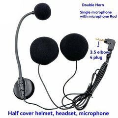 Motorcycle Half Helmet Intercom Headset Microphone