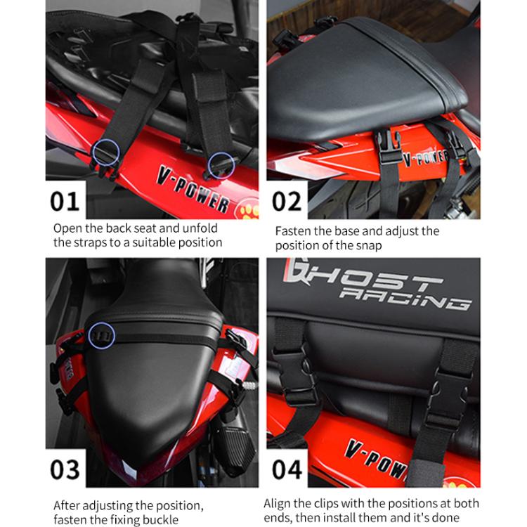 GHOST RACING GR-CWB06 PU Leather Motorcycle Tail Bag Rear Seat Travel Bag Backpack GHOST RACING GR-CWB06 PU Leather Motorcycle Tail Bag Rear Seat Travel Bag Backpack