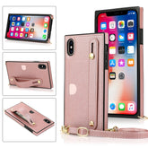Wrist Strap PU+TPU Shockproof Protective Case with Crossbody Lanyard & Holder & Card Slot, For iPhone XS / X, For iPhone XR, For iPhone XS Max, For iPhone 11