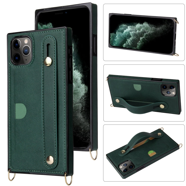 Wrist Strap PU+TPU Shockproof Protective Case with Crossbody Lanyard & Holder & Card Slot, For iPhone 11 Pro, For iPhone 11 Pro Max Wrist Strap PU+TPU Shockproof Protective Case with Crossbody Lanyard & Holder & Card Slot, For iPhone 11 Pro, For iPhone 11 Pro Max