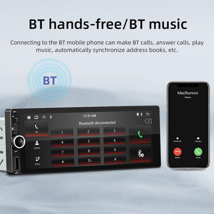 F6021 6.86 inch IPS Screen Car 1Din MP5 Player Support CarPlay & Android Auto F6021 6.86 inch IPS Screen Car 1Din MP5 Player Support CarPlay & Android Auto