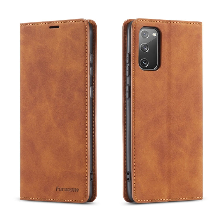 Forwenw Dream Series - Funda de cuero con tapa horizontal con borde de aceite magnético, ranura para tarjetas, soporte, marco de fotos y billetera, para iPhone 12 mini, iPhone 12/12 Pro, iPhone 12 Pro Max, Samsung Galaxy S20 FE Forwenw Dream Series - Funda de cuero con tapa horizontal con borde de aceite magnético, ranura para tarjetas, soporte, marco de fotos y billetera, para iPhone 12 mini, iPhone 12/12 Pro, iPhone 12 Pro Max, Samsung Galaxy S20 FE