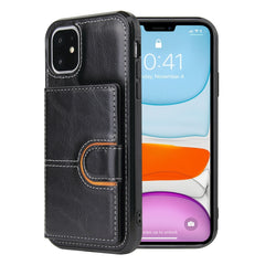 PU + TPU + PC Shockproof Back Cover Case with Card Slot & Holder, For iPhone 11, For iPhone 11 Pro, For iPhone 11 Pro Max, For iPhone 12 mini
