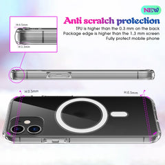 Estuche a prueba de golpes de PC + TPU de acrílico transparente con anillo magnético simple, todo incluido, para iPhone 12 mini, para iPhone 12/12 Pro, para iPhone 12 Pro Max