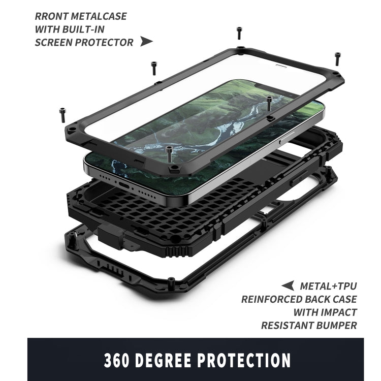R-JUST Stoßfeste, wasserdichte, staubdichte Schutzhülle aus Metall und Silikon mit Halterung, für iPhone 12 Pro Max, für iPhone 12 / 12 Pro, für iPhone 12 mini R-JUST Stoßfeste, wasserdichte, staubdichte Schutzhülle aus Metall und Silikon mit Halterung, für iPhone 12 Pro Max, für iPhone 12 / 12 Pro, für iPhone 12 mini