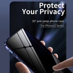 Double Sides Tempered Glass Magnetic Adsorption Metal Frame Anti-peep Screen Case