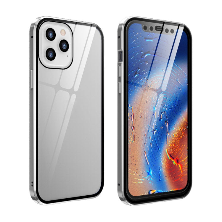 Funda de pantalla HD con marco de metal y adsorción magnética de vidrio templado de doble cara para iPhone 12 Pro Max, iPhone 12/12 Pro, iPhone 12 mini Funda de pantalla HD con marco de metal y adsorción magnética de vidrio templado de doble cara para iPhone 12 Pro Max, iPhone 12/12 Pro, iPhone 12 mini