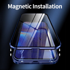 Double Sides Tempered Glass Magnetic Adsorption Metal Frame HD Screen Case
