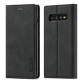 LC.IMEEKE Strong Magnetism Ultra-thin Horizontal Flip Shockproof Matte TPU + PU Leather Case with Holder & Card Slots & Wallet, For Samsung Galaxy S10, For Samsung Galaxy S10+