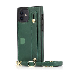 PU+TPU Shockproof Protective Case with Crossbody Lanyard & Holder & Card Slot & Wrist Strap, For iPhone 12 mini, For iPhone 12 / 12 Pro, For iPhone 12 Pro Max