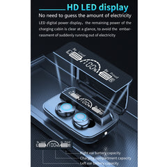 M17 Auriculares inalámbricos Bluetooth 5.1 con pantalla LED táctil, resistentes al agua, con estuche de carga, M17