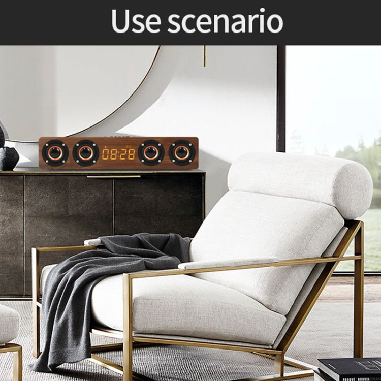 W8C Wooden Clock Subwoofer Bluetooth Speaker, Support TF Card & U Disk & 3.5mm AUX W8C Wooden Clock Subwoofer Bluetooth Speaker, Support TF Card & U Disk & 3.5mm AUX