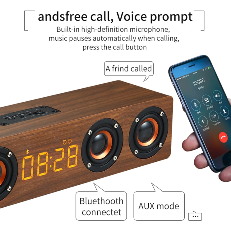 W8C Wooden Clock Subwoofer Bluetooth Speaker, Support TF Card & U Disk & 3.5mm AUX W8C Wooden Clock Subwoofer Bluetooth Speaker, Support TF Card & U Disk & 3.5mm AUX