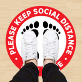 Self-adhesive Waterproof PVC Epidemic Prevention Social Distance Floor Stickers, Length:24cm