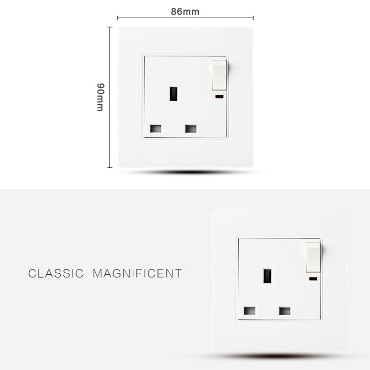 86 Type PC 13A Three Hole Power Socket with Light Switch, UK Plug 86 Type PC 13A Three Hole Power Socket with Light Switch, UK Plug