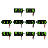 10 PCS 0.28 inch 2 Wires Adjustable Digital Voltage Meter, Color Light Display, Measure Voltage: DC 2.5-30V