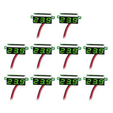 10 PCS 0.36 inch 2 Wires Digital Voltage Meter, Color Light Display, Measure Voltage: DC 2.5-30V
