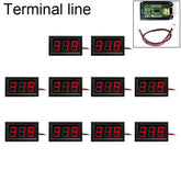 10 PCS 0.56 inch 2 Terminal Wires Digital Voltage Meter with Shell, Color Light Display, Measure Voltage: DC 4.5-30V