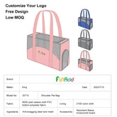 FUNADD Bolsa portátil y transpirable para mascotas, bolsa de hombro para exteriores, bolsa transpirable para mascotas