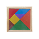Baby Toy Fine Wooden Jigsaw Puzzle Small Size Tangram, Size: 11*11cm, Tangram, Size: 11*11cm