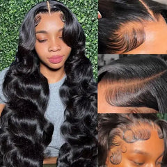 5x5 Raw Indian HD Wig Human Hair Lace Front ,Glueless Full Lace Front Wigs, Brazilian Deep Curly Body Wave Wig for Black Women