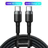 Baseus 100W USB C To USB Type C Cable For Macbook iPad 60W USBC PD Cord Quick Charge 4.0 Charger TypeC Cable For Xiaomi Samsung