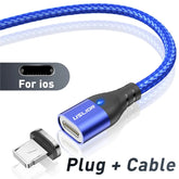 USLION Magnetic Charger Cable USB Micro Type C Cable Fast Charging For iphone 12 Magnet Data Charge Wire Phone Adapter Cord