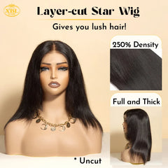 250% High Density 5X5 HD Lace Wig Frontal 16-20 Inch Virgin Human Hair Short Bob Wig Straight and Deep Wave Styles