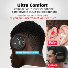 A6 Small Bluetooth Headphones Wrap Around Head Comfortable Wireless Headphones Foldable Bluetooth Headsets with Microphone Purse