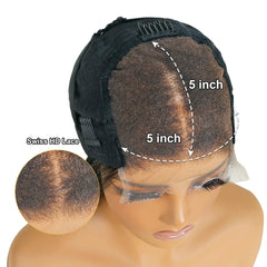 250% High Density 5X5 HD Lace Wig Frontal 16-20 Inch Virgin Human Hair Short Bob Wig Straight and Deep Wave Styles