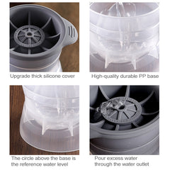 Home Spherical Ice Lattice Whisky Wine Ice Cube Maker Silicone Trays Mold with Cover