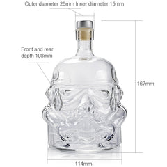 Glass Bottle Wine Pot Decanter Transparent Crystal Vodka Flagon Gift, Capacity: 650ml