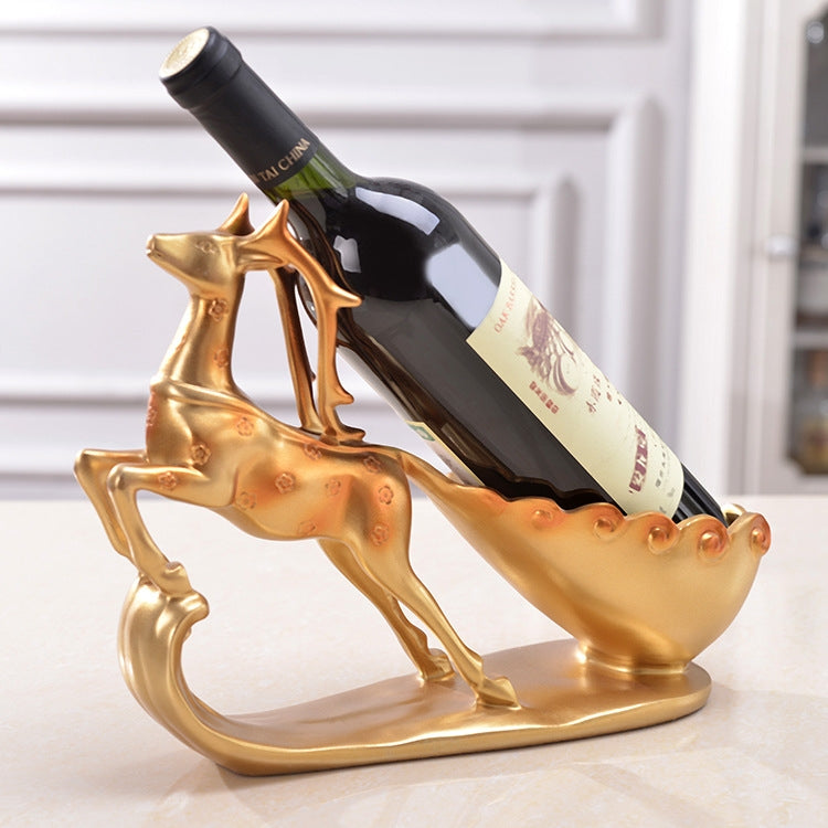 Creative Sika Deer Shape Wine Shelf Drain Rack Bottle Holder Living Room Ornaments Gift Creative Sika Deer Shape Wine Shelf Drain Rack Bottle Holder Living Room Ornaments Gift