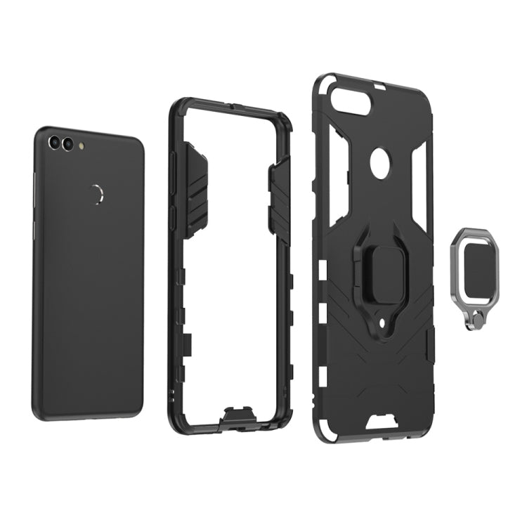 PC + TPU Shockproof Protective Case for Huawei Y9 2018, with Magnetic Ring Holder PC + TPU Shockproof Protective Case for Huawei Y9 2018, with Magnetic Ring Holder