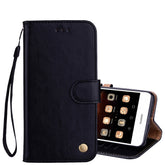 For Huawei  Y5 (2017) / Y6 (2017) Business Style Oil Wax Texture Horizontal Flip Leather Case with Holder & Card Slots & Hand Strap