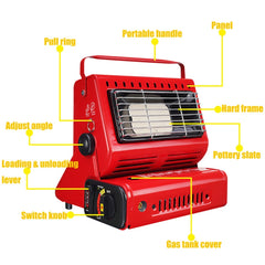 Multifunctional Portable Outdoor Camping Trip Gas Heater Gas Stove Burner, Powered by Dual Gas Tank (Not Included)