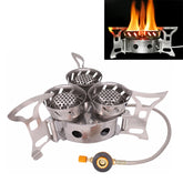 Portable Outdoor Split Type 11000W Backpack Three Core Furnace Anti-Blast Stove Cooking Tools