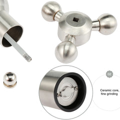MICLAN Stainless Steel 304 Rudder Shape Grinder Pepper Grinding Machine, Size : S, S