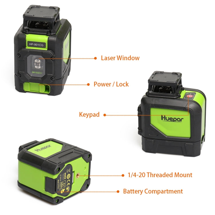 901CG H360 Degrees / V130 Degrees Laser Level Covering Walls and Floors 5 Line Green Beam IP54 Water / Dust proof 901CG H360 Degrees / V130 Degrees Laser Level Covering Walls and Floors 5 Line Green Beam IP54 Water / Dust proof